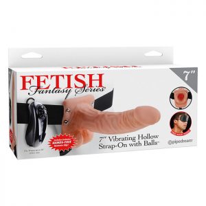 Fetish fantasy series 7 vibrating hollow strap on with balls - copia