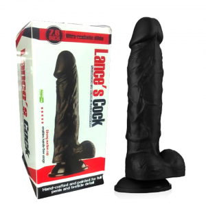 QS-B001 CONSOLADOR CON TESTICULOS JELLY NEGRO -.- SEXSHOP OFERTAS