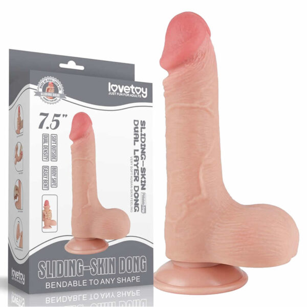 SLIDING-SKIN DONG BENDABLE TO ANY SHAPE 7.5 -- SEXSHOP OFERTAS (2)