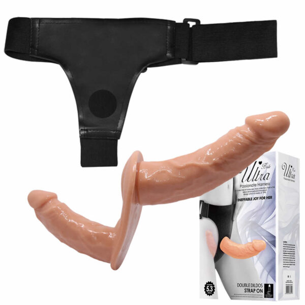 BAILE ULTRA PASSIONATE HARNESS DOUBLE DILDOS STRAP ON 5.3 PRETTY LOVE EN SEXSHOP OFERTAS (1)