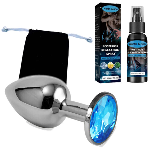 COMBO PLUG ANAL DE METAL + DILATADOR EN SPRAY SEXSHOP OFERTAS