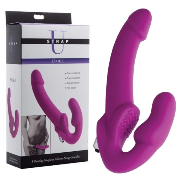 STRAP U EVOKE VIBRATING SILICONE STRAPLESS STRAP-ON EN SEXSHOP LINCE (1)