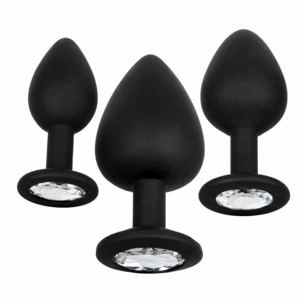 KIT PLUG ANAL CON BASE DE DIAMANTE DE SILICONA EN SEXSHOP OFERTAS