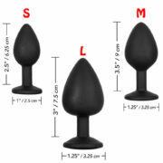 KIT PLUG ANAL CON BASE DE DIAMANTE DE SILICONA – SEXSHOP OFERTAS