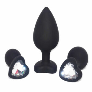 KIT PLUG ANAL DE SILICONA CON BASE DE DIAMANTE DE CORAZON EN SEXSHOP OFERTAS KIT PLUG ANAL DE SILICONA CON BASE DE DIAMANTE DE CORAZON EN SEXSHOP OFERTAS